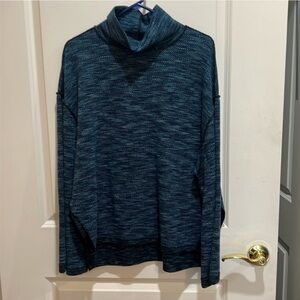 Free People We the Free Sunny Days wide long sleeve oversized blue turtleneck XL